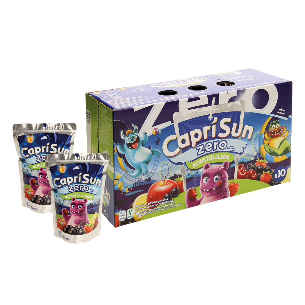 Capri-Sun Monster Alarm Zero - Meervruchten-verfrissingsdrank met zoetstoffen met 7% vruchtgehalte