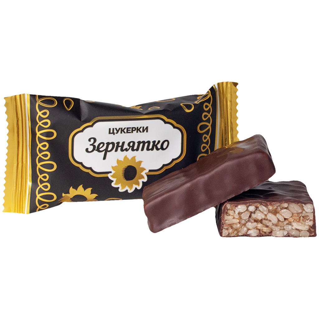 Sernyatko Zonnebloemkrokant in cacaohoudende vetglazuur