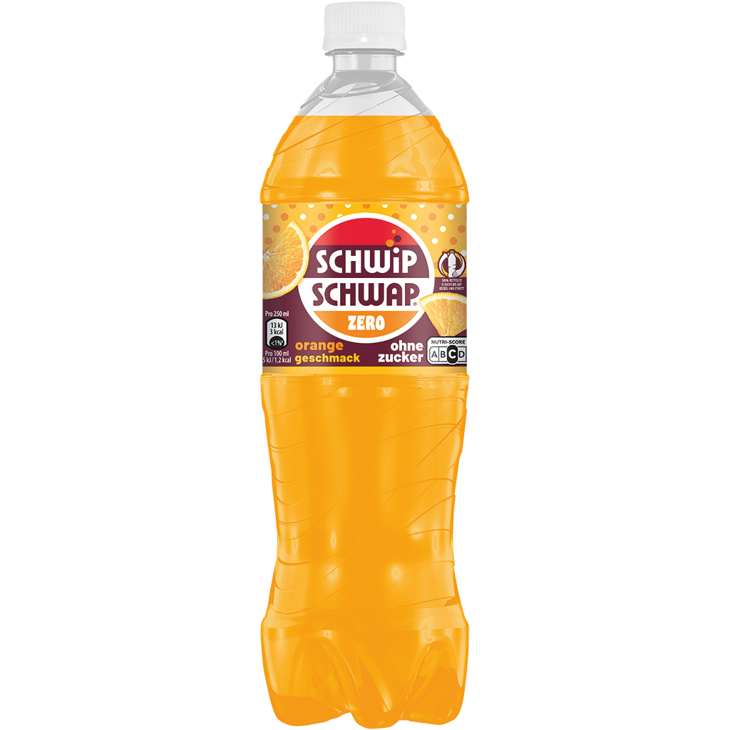 Schwip Schwap Orange Zero Koffeinhoudende verfrissende drank met zoetstoffen, zonder suiker