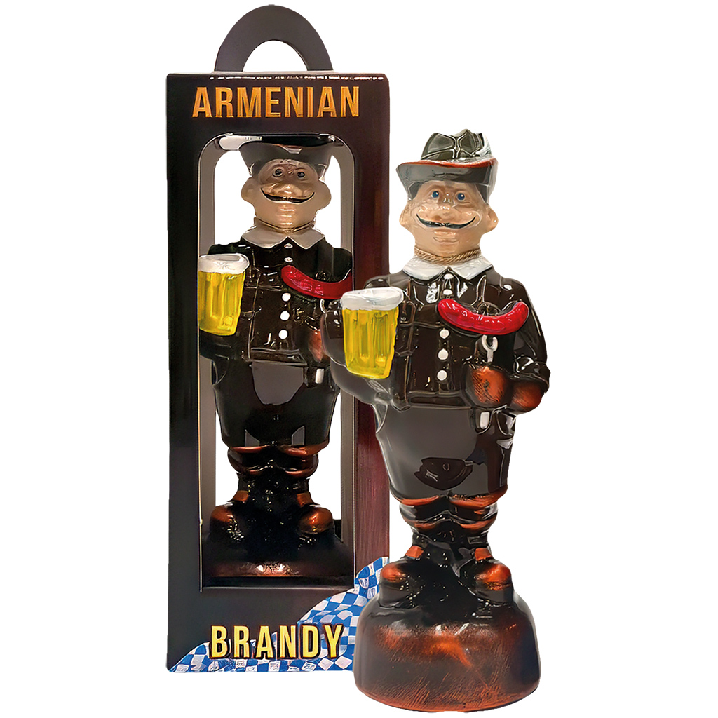 Armeense brandy "Bayer" keramiek in geschenkdoos 5 jaar oud, 40% vol.
