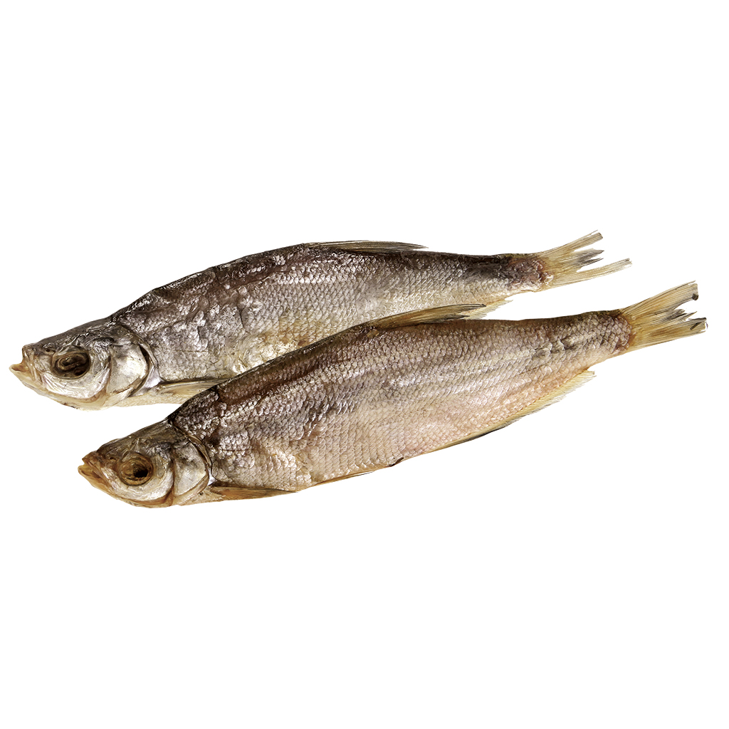 Witvis (Rutilus rutilus) gezouten en gedroogd, niet onthaald