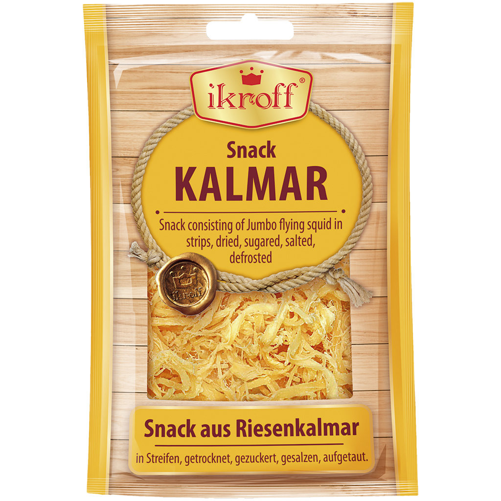 Snack van reuzeninktvis in reepjes, gedroogd, gesuikerd
