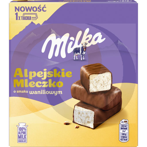 Alpen Milka Vanille Melk 165g/14st Mondelez