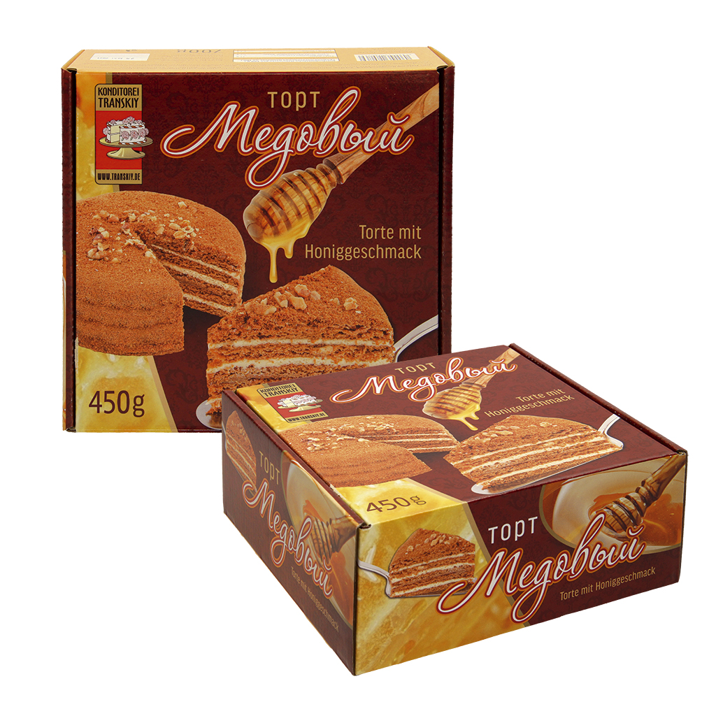 Taart "Medowiy" met honing smaak