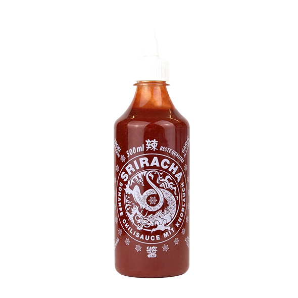 Sriracha chilisaus met knoflook, heet