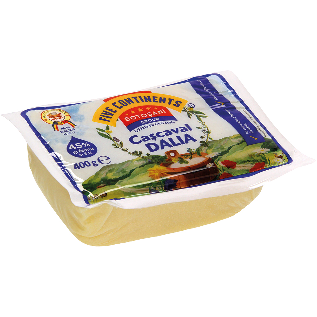Roemeense pasta filata kaas "Cascaval Dalia" van gepasteuriseerde koemelk, 45% vet i.Tr.