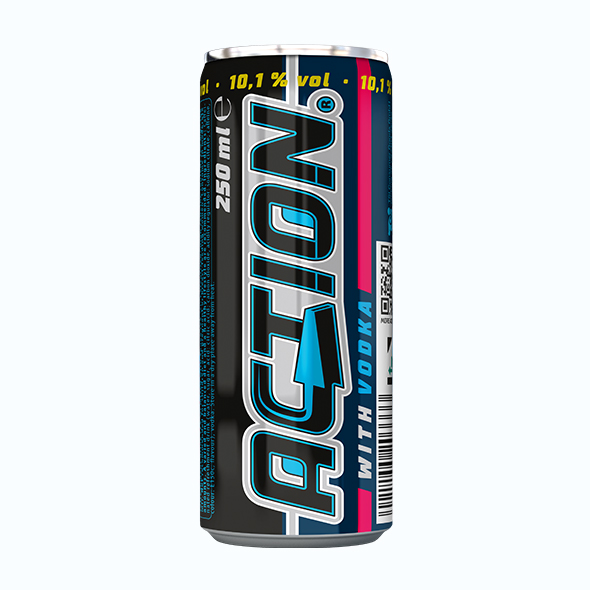 Energiedrank "ACT!ON" met Vodka, 10,1% vol.