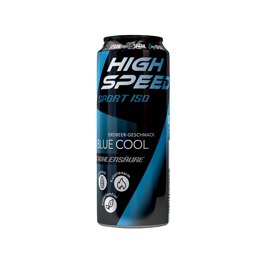 HIGHSPEED Blauw met Koolzuur. 330ml DPG DS