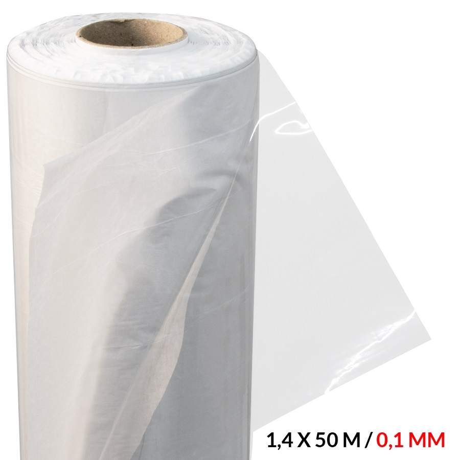 Tafellaken / Glasheldere folie "CRYSTAL" transparant, Breedte: 1,4 m, Dikte: 0,1 mm