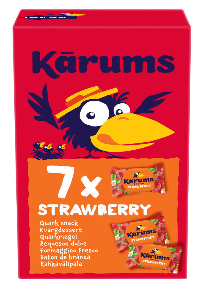 Karums geglazuurde aardbei-kwarkrepen 7x45g