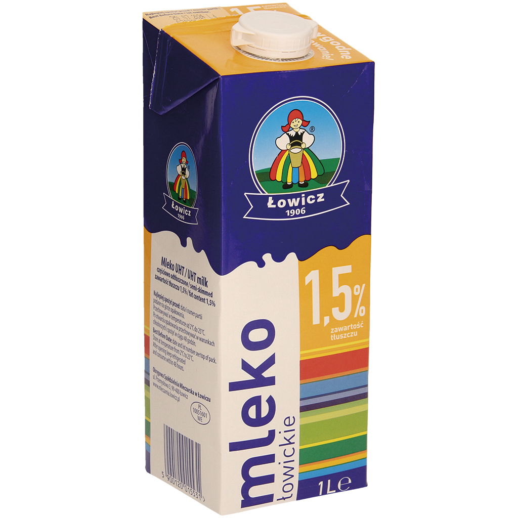 Magere melk 1,5% vet, UHT behandeld