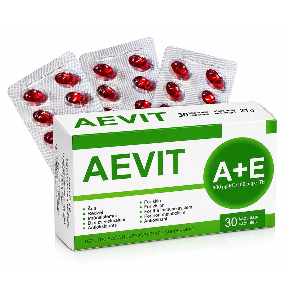 Voedingssupplement "AEVIT Vitaminen A+E" 30 Capsules