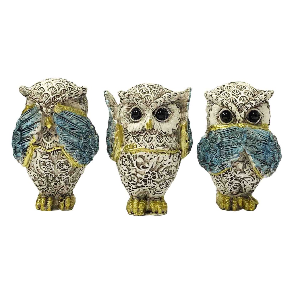 Keramische figuren SET 3-delig "3 UHUS", 7 cm