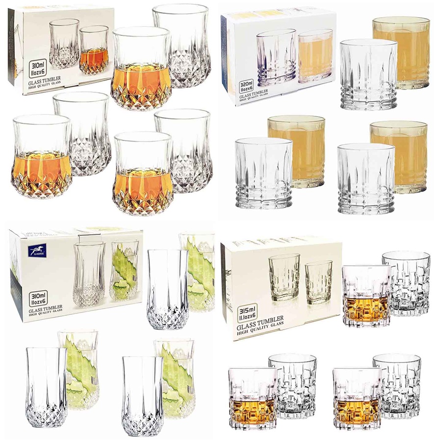 Whiskyglazen "G-Horse" 6-delige set, 300-330 ml, verschillende motieven