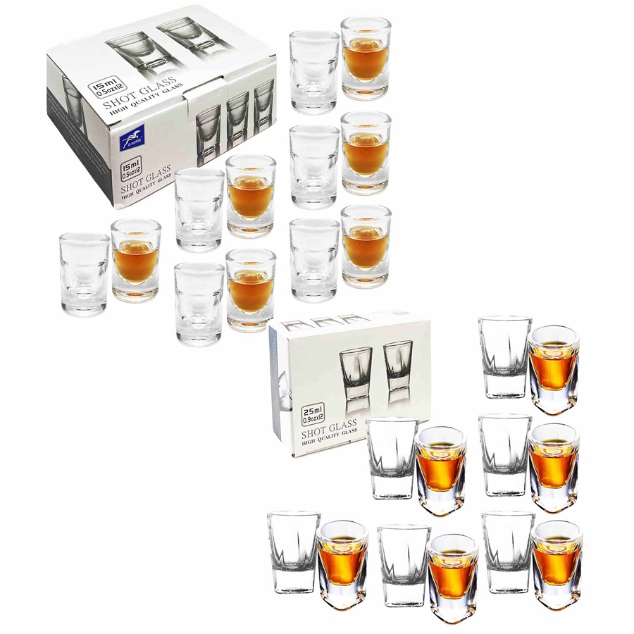 Wodkaglas "G-Horse" 6-delige set, 15-50 ml, verschillende motieven