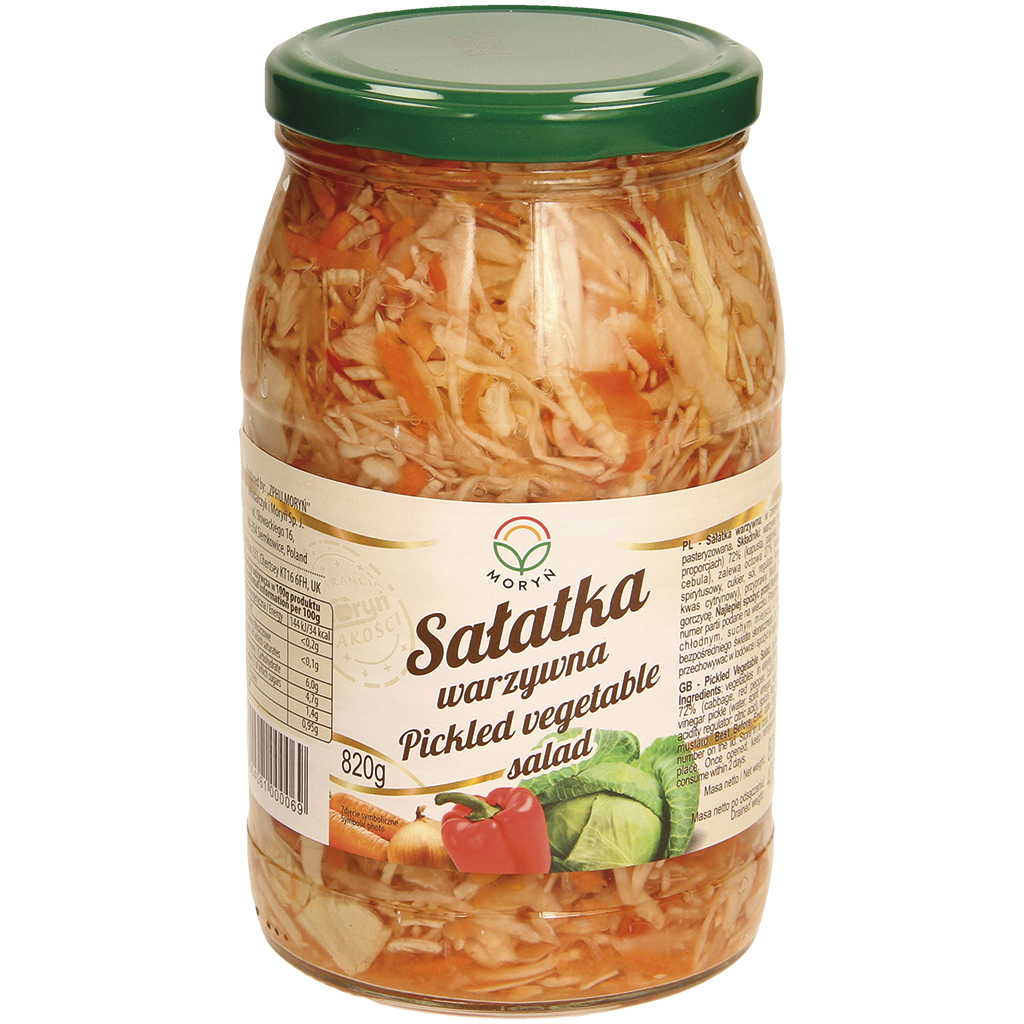 "Groentesalade" – Groentesalade van komkommers, wortelen en paprika. Gepasteuriseerd.