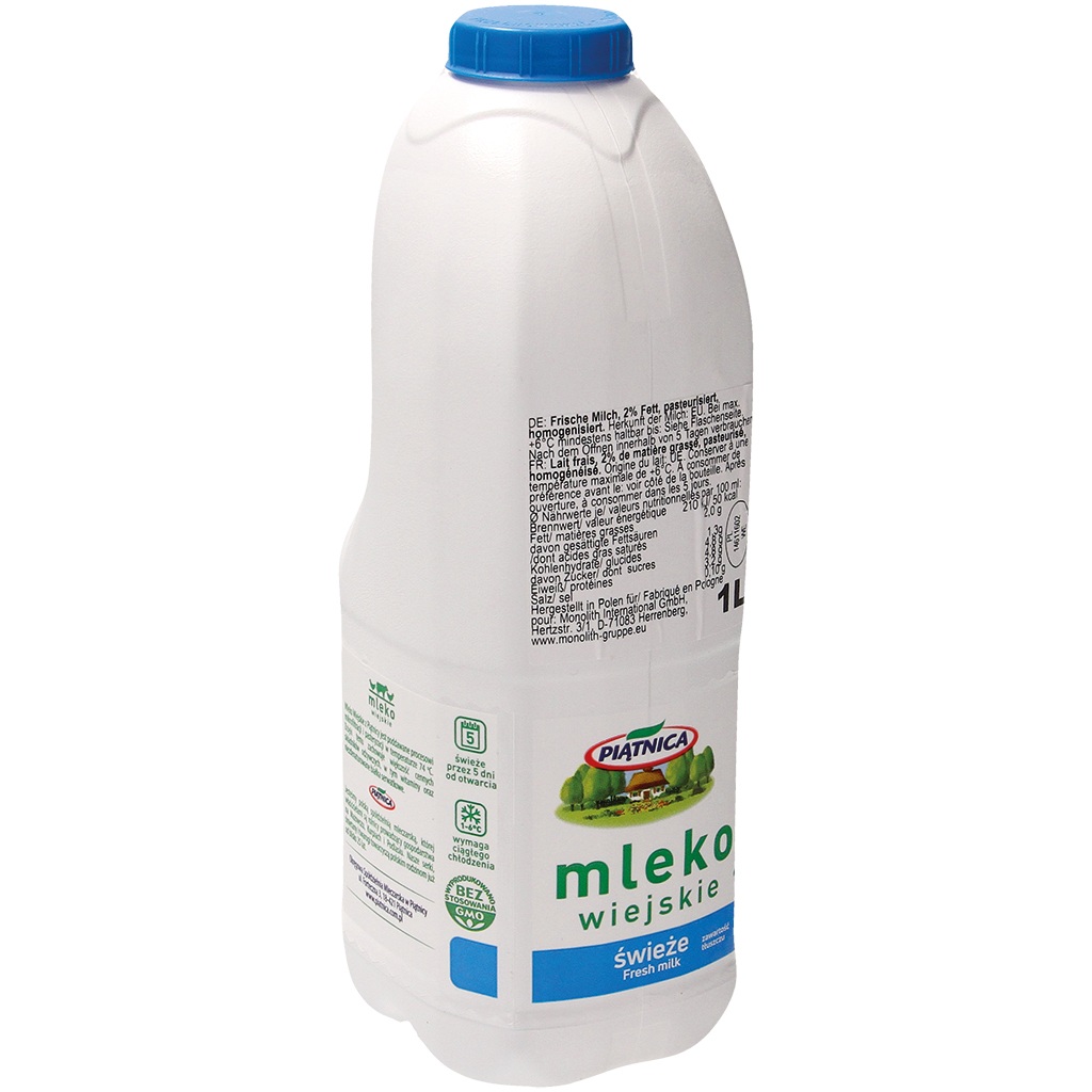 Drinkmelk, 2% vet, gepasteuriseerd, gehomogeniseerd.