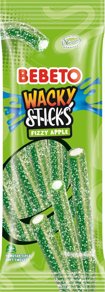 Fruitgummi "Wacky Stick Fizzende Appel"