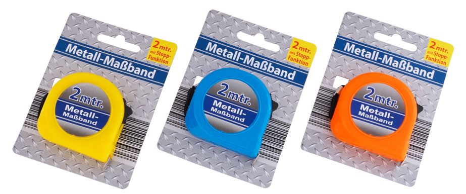 Metalen meetlint, verschillende kleuren