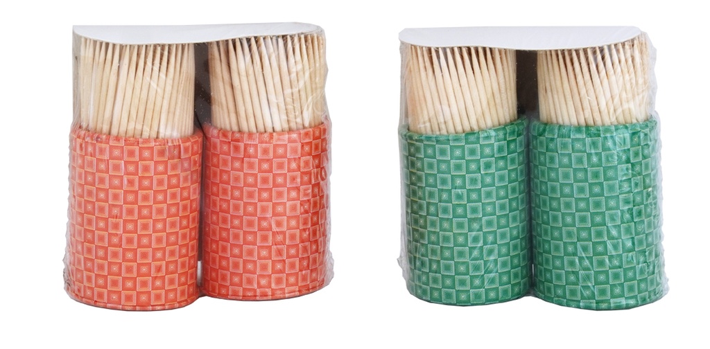 Tandenstokers, 2x150 in papieren houder
