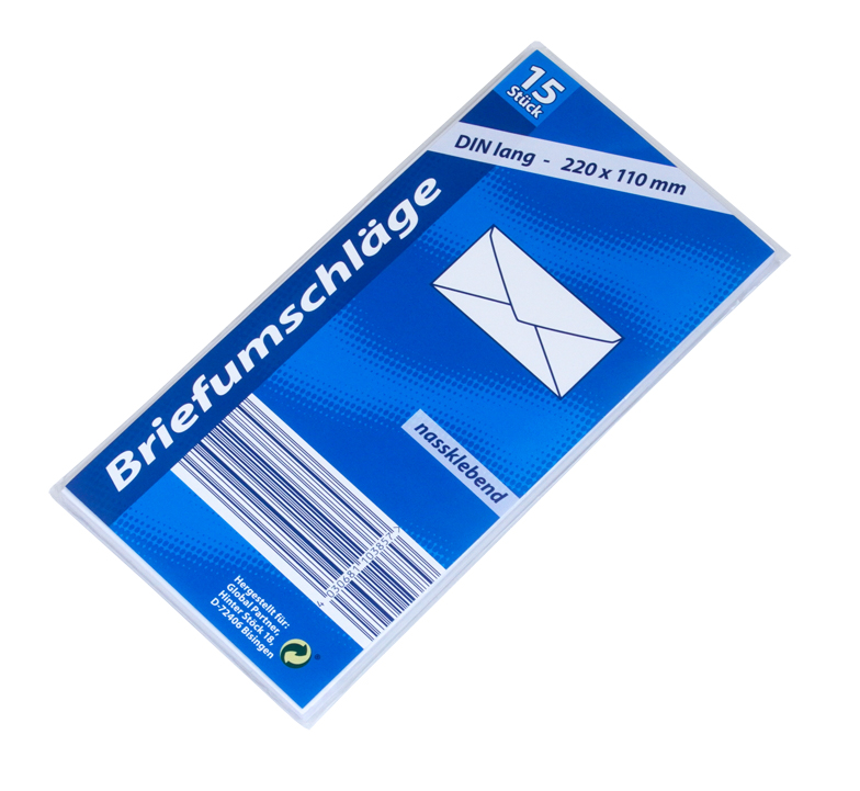 Briefomslagen DL, 15 stuks