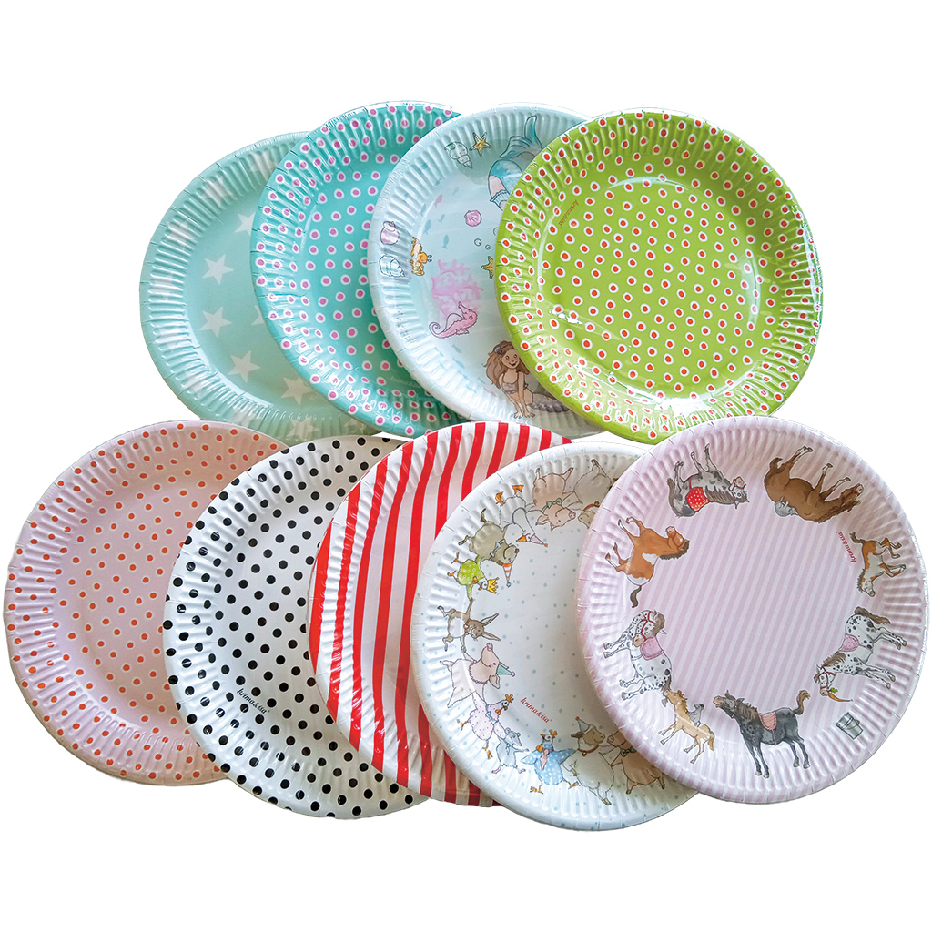 Partyteller kleurrijk 8-pack