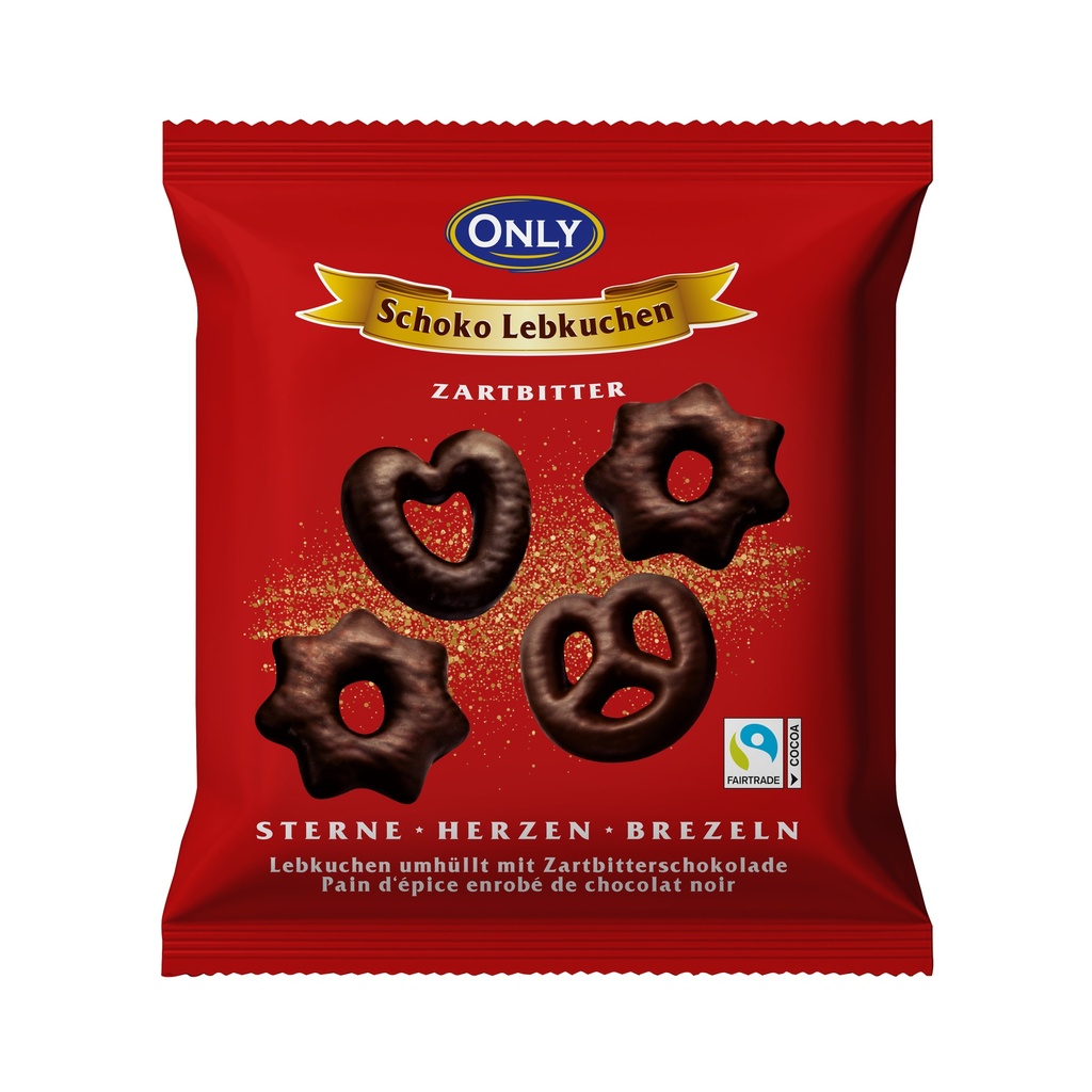 Lebkuchen met volle melkchocolade Sterren-Harten-Brezels