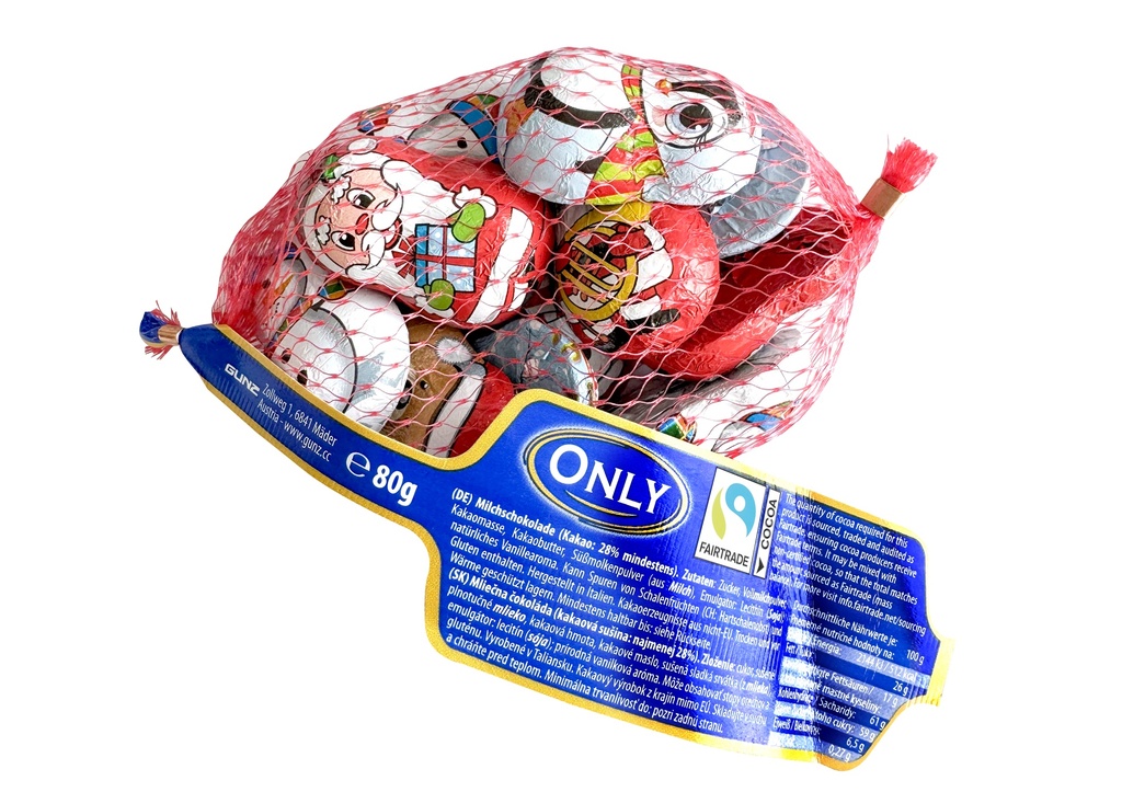 Kerstfiguren melkchocolade met melkcrèmevulling