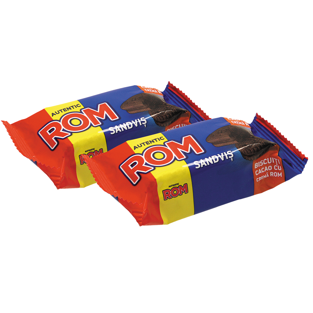 "Sandwichkoekjes met cacao en romige rumvulling" - Cacaodoppelkekse met 35% cacaocrème met rum smaak