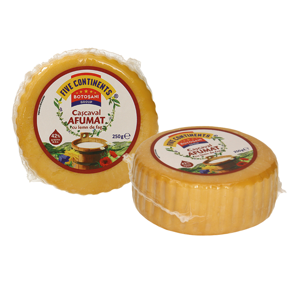 Румынский вытяжной сыр "Cascaval Afumat", копченый, полужирный