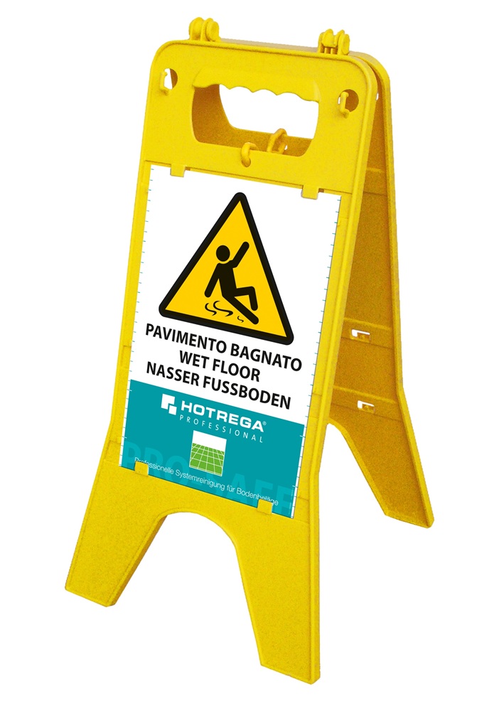 Waarschuwingsbord "Let op, gladde vloer" 300x580 mm, geel
