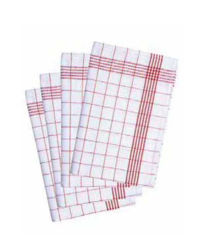 Полотенце чайное (упаковка из 10), цвет: синий-красный, размер: 50x70 см
