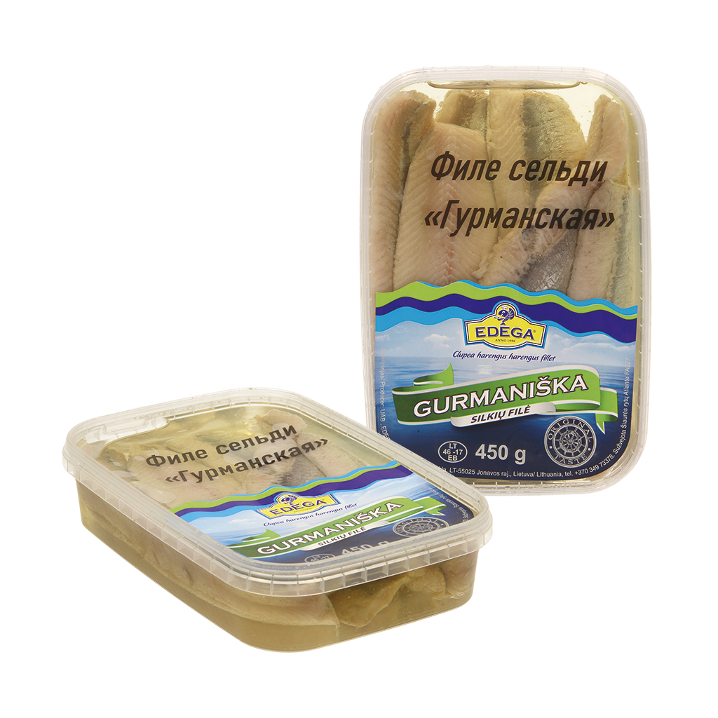 Gourmet-Zoute Haringfiletstukken (Clupea Harengus) zonder huid in olie, gekruid
