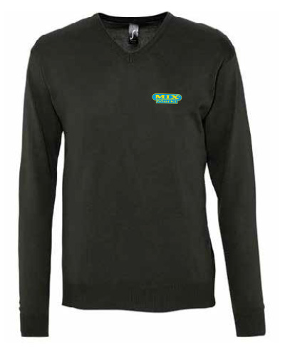 Heren gebreide trui met V-hals, kleur: Marineblauw, maat: XS - 4XL