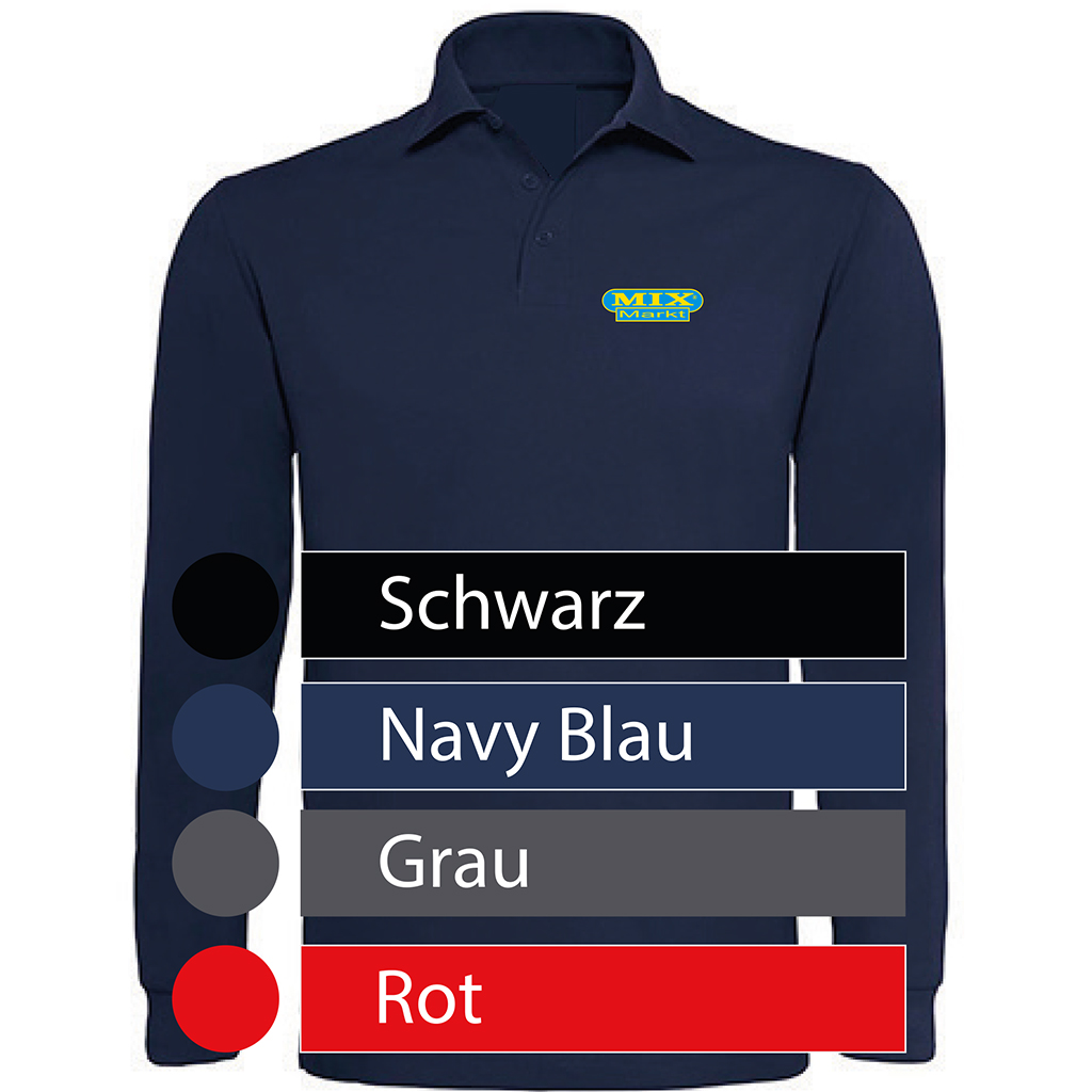 Heren Polo Lange Mouw Katoen, Kleur: Rood, Maat: S - 3XL
