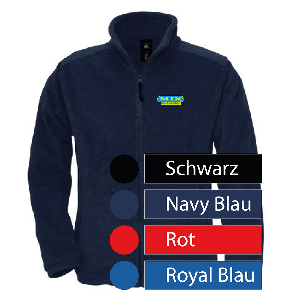 Heren Microfleece Jas, Kleur: Marineblauw, Maat: S - 3XL