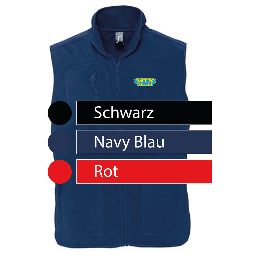Unisex Fleece Vest, Kleur: Marineblauw, Maat: XS - 5XL