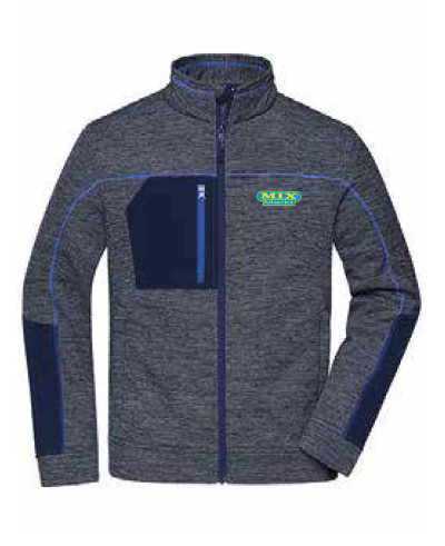 Heren structuur fleecejacke, kleur: Navy-Royal, maat: XS - 6XL