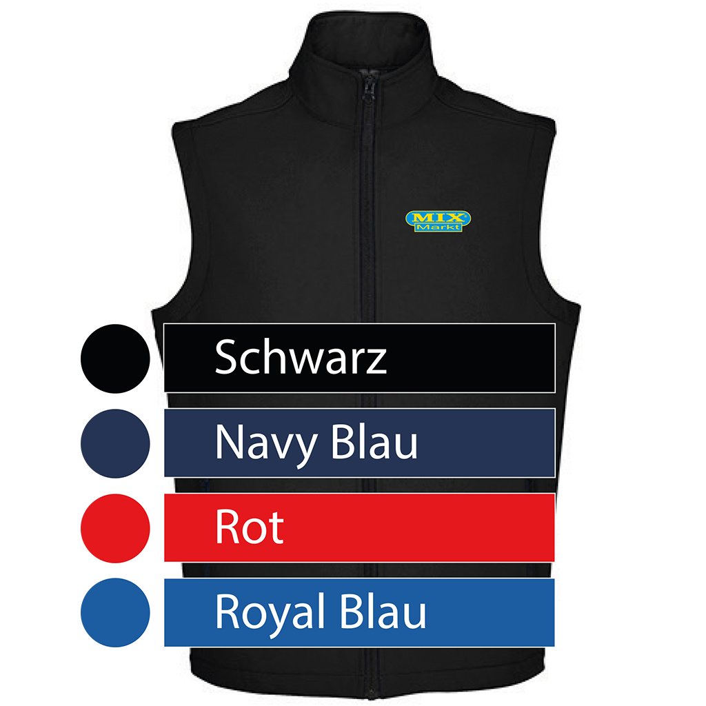 Heren Softshell Vest, Kleur: Zwart, Maat: S - 3XL