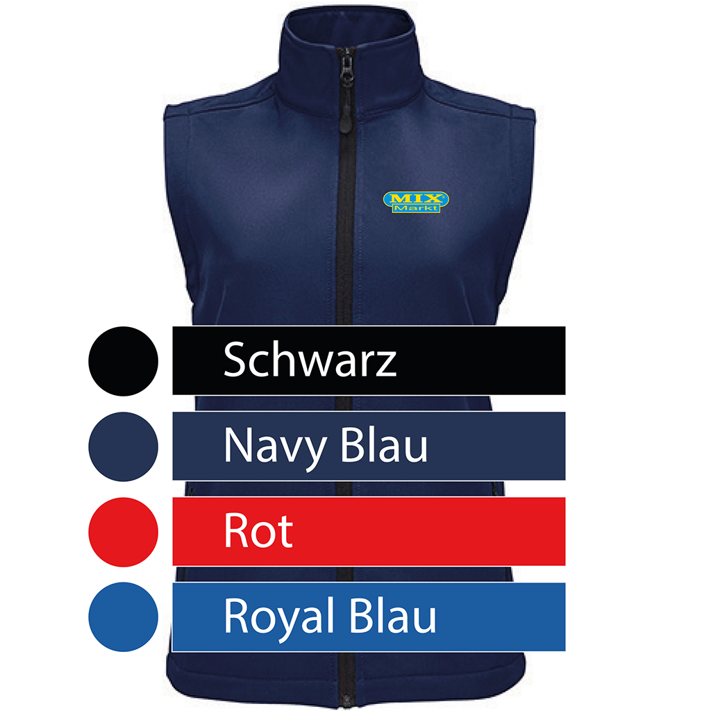 Dames Softshell Vest, Kleur: Marineblauw, Maat: S - XXL