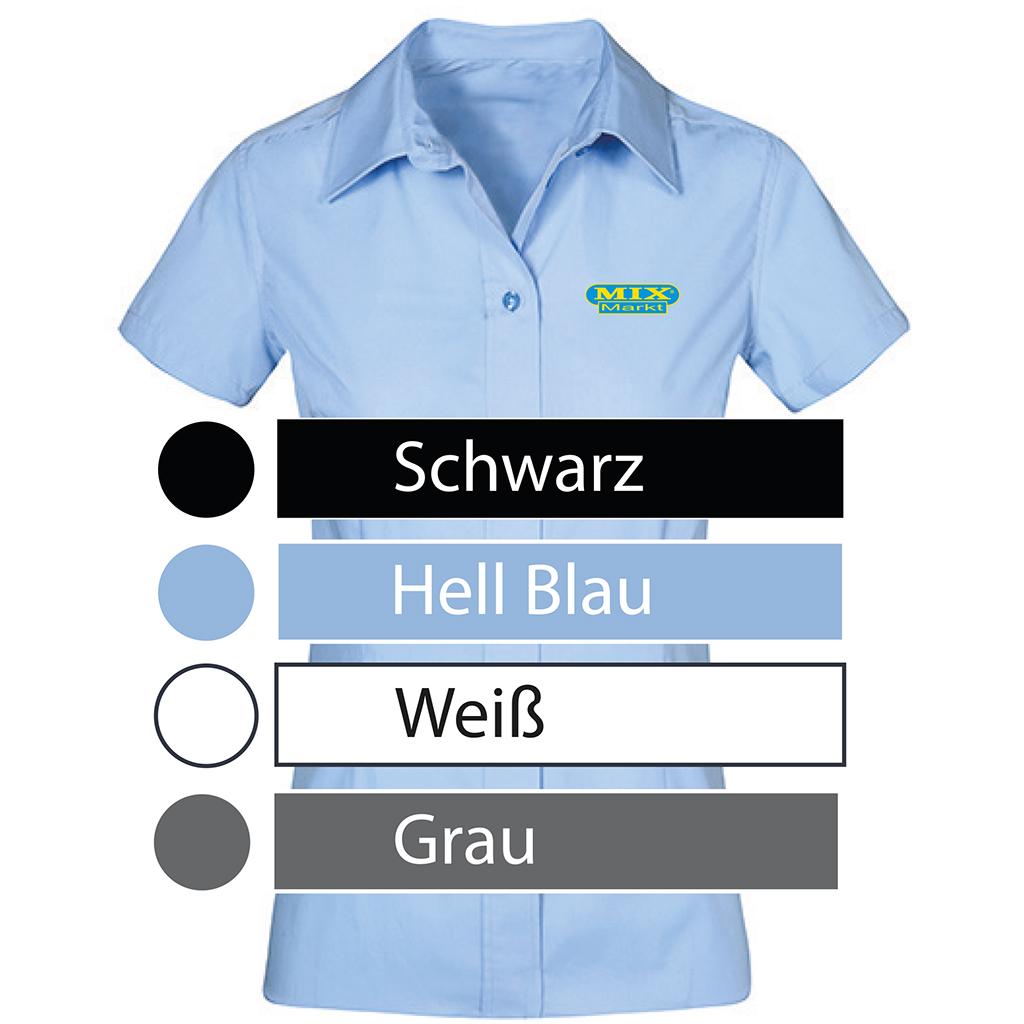 Dames Blouse Korte Mouw, Kleur: Marineblauw, Maat: XS - 3XL
