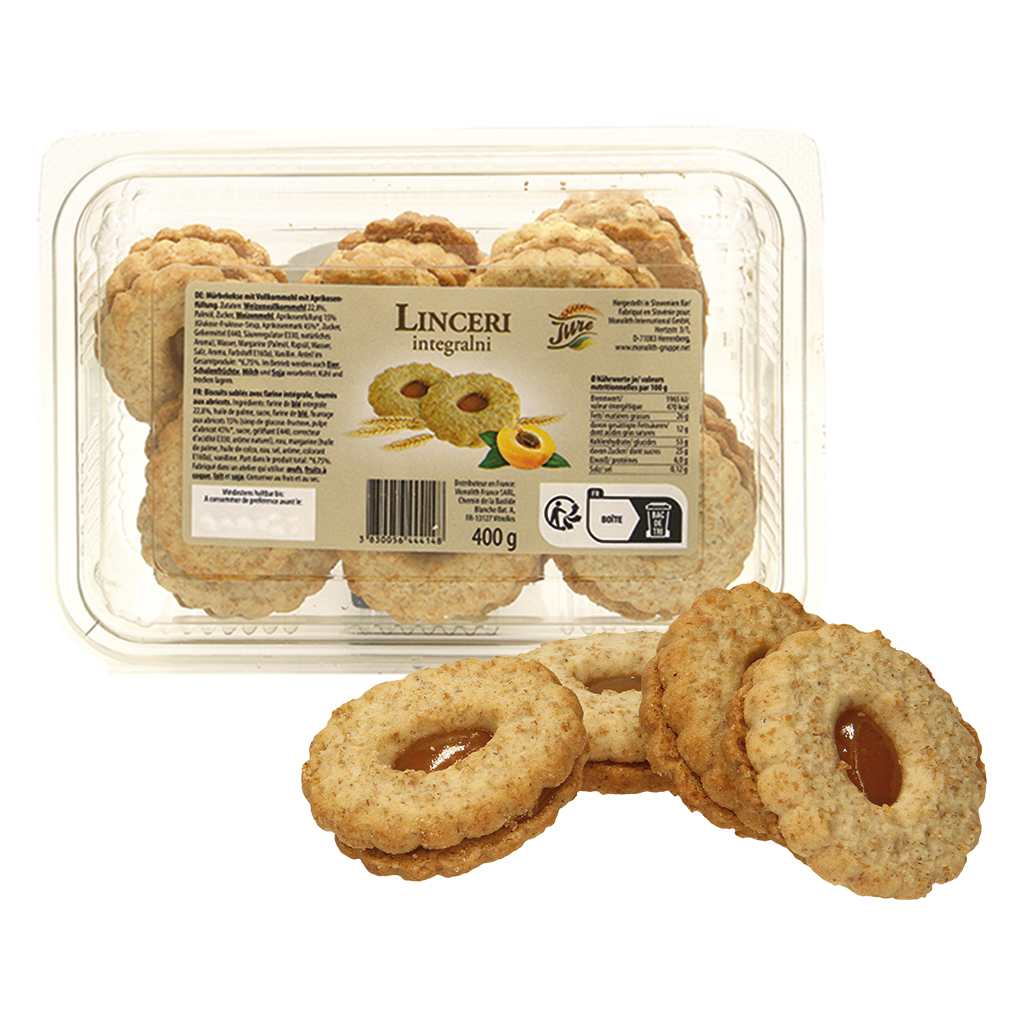 "Linceri integralni" Mürrebiscuit met volkorenmeel met abrik