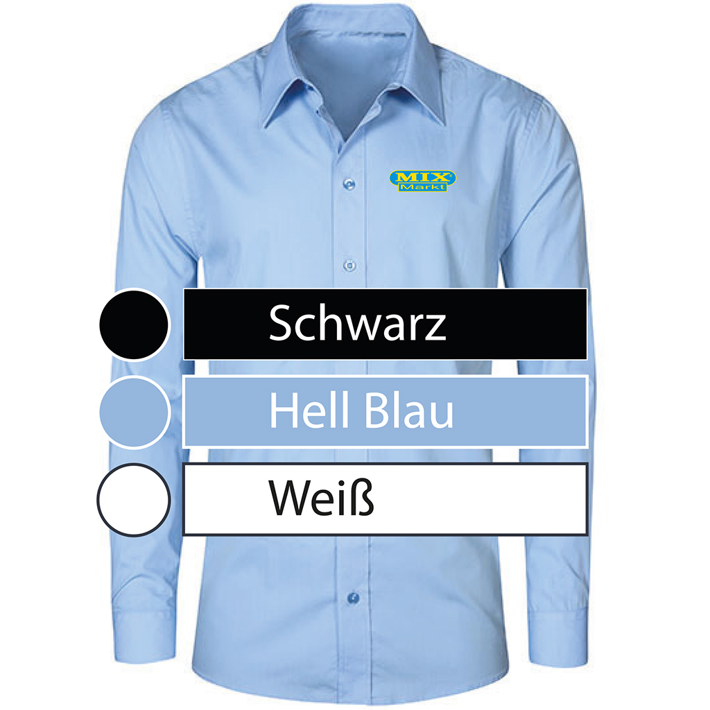 Heren Overhemd Lange Mouwen, Kleur: Lichtblauw, Maat: XS - 5 XL