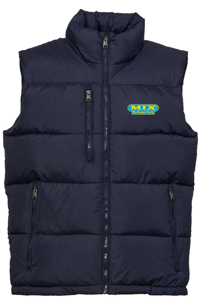Unisex Winterdonsvest Beste Prijs Premium geborduurd, XXS-5XL, Marineblauw