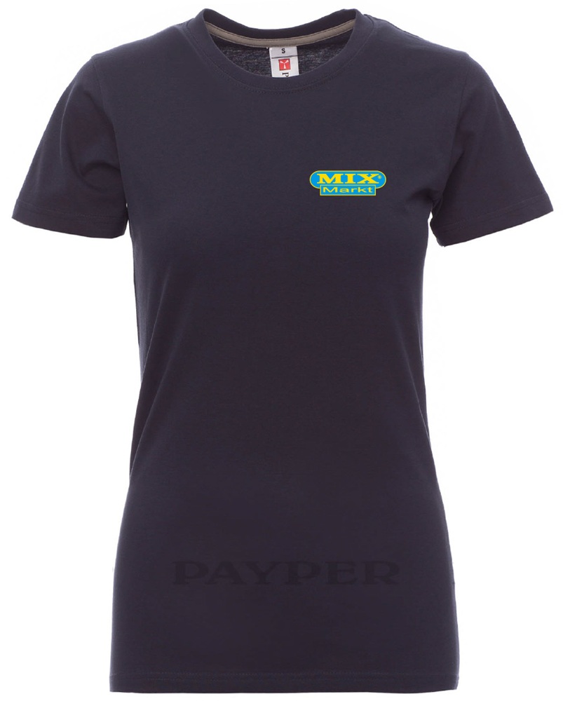 Dames T-shirt Premium Beste Prijs met Zeefdruklogo, XS-XXL, Marineblauw