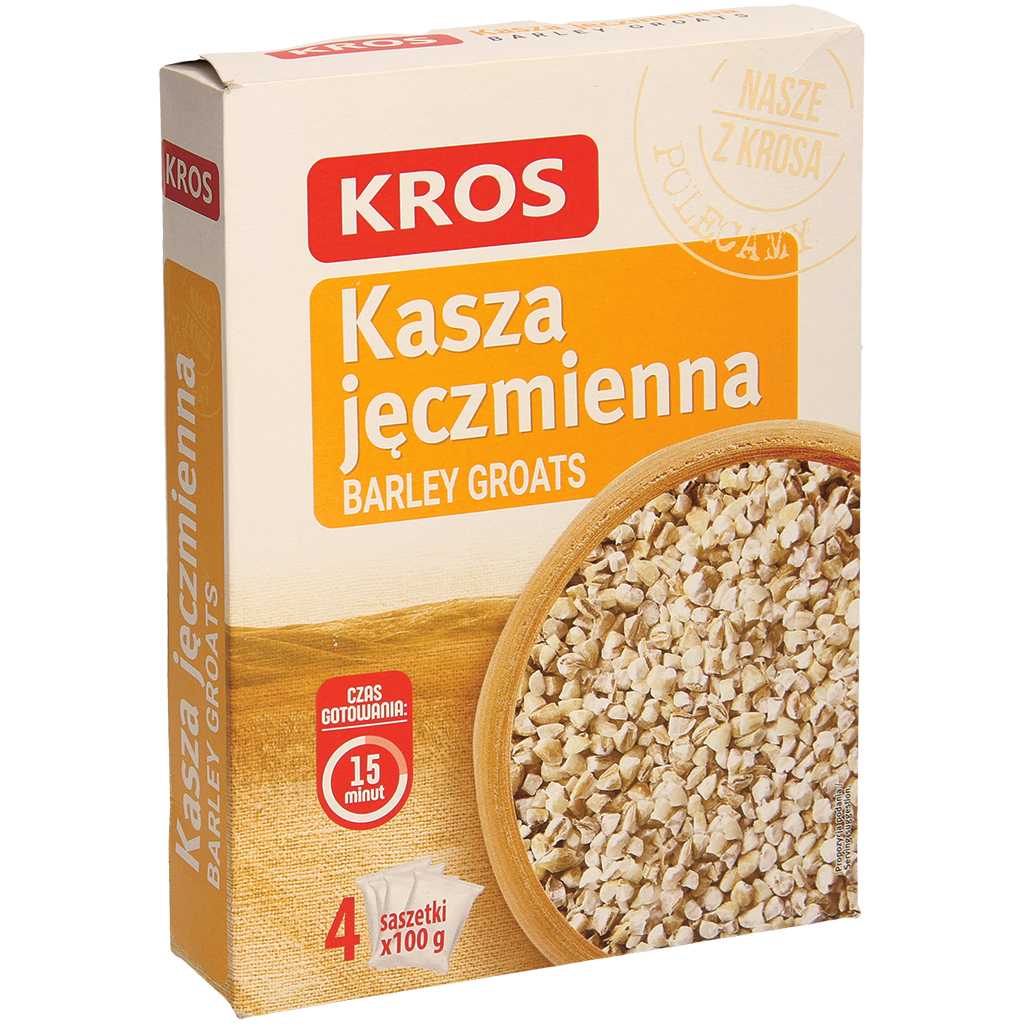 Kros "Gersteparels" Gerstengrütze in kookzakken 4 x 100g