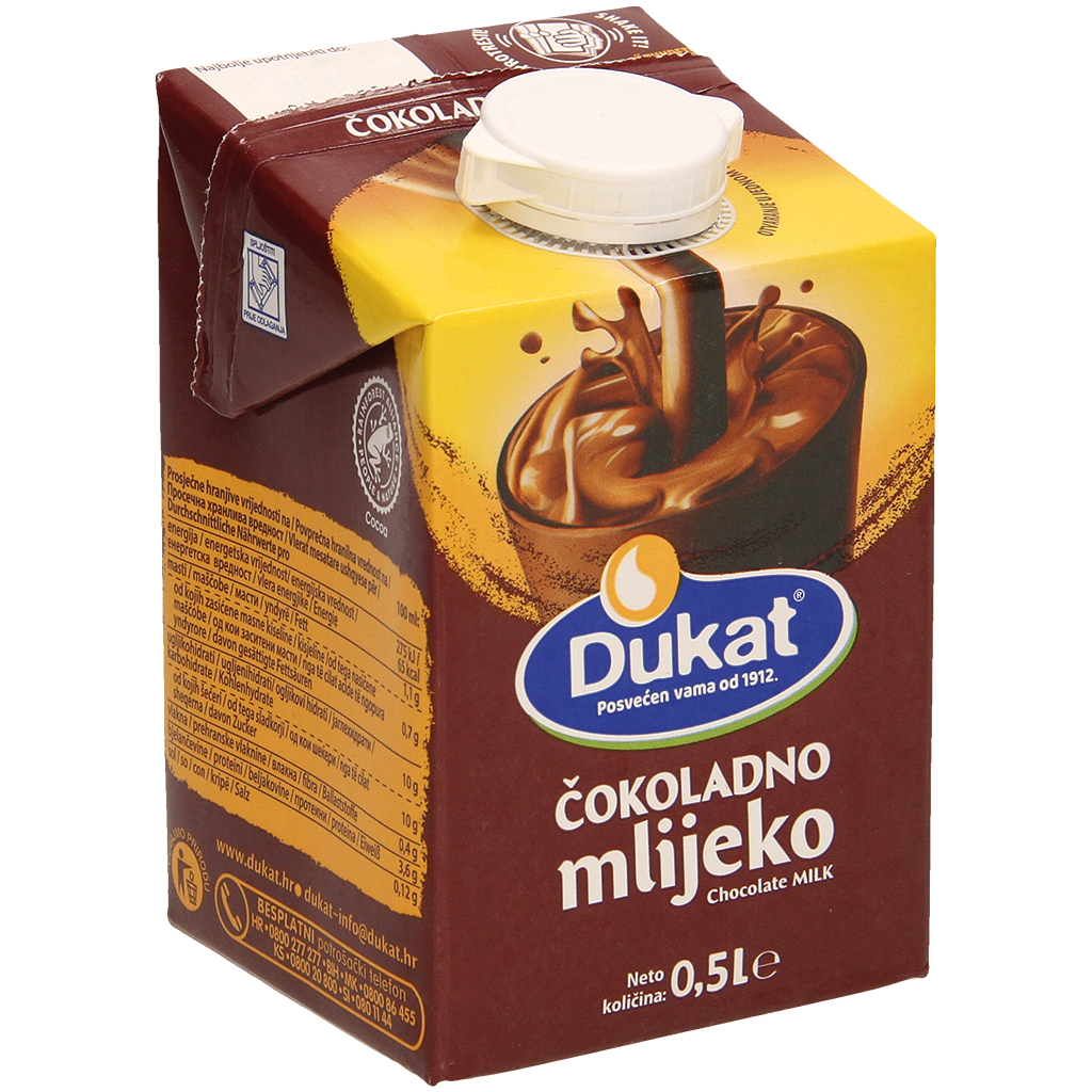 Melkmengsel van drinkmelk met cacaopoeder, 0,9% vet in het melkdeel, ultra-hoogverhit.