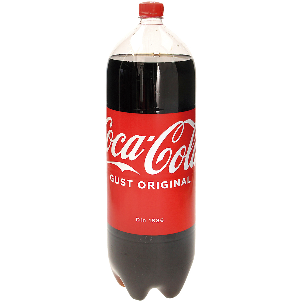 Газированный и кофеинизированный безалкогольный напиток "COCA-COLA".