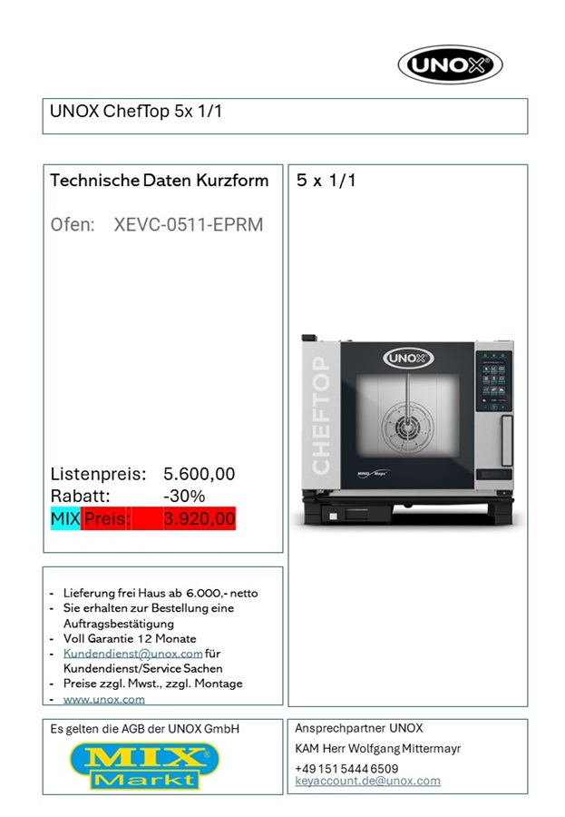 ChefTop 5x 1/1 naar artikel 6200001