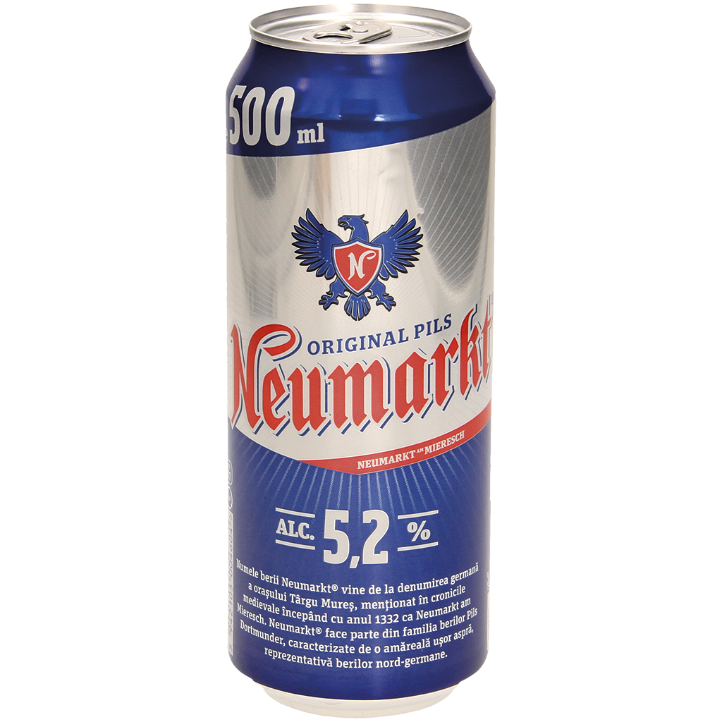 Bier "Neumarkt". Gepasteuriseerd, 5,2 % vol.